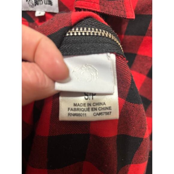 Billionaire Boys Club Buffalo Plaid Red Black Checked Button Up Men's Size Small - Picture 7 of 10